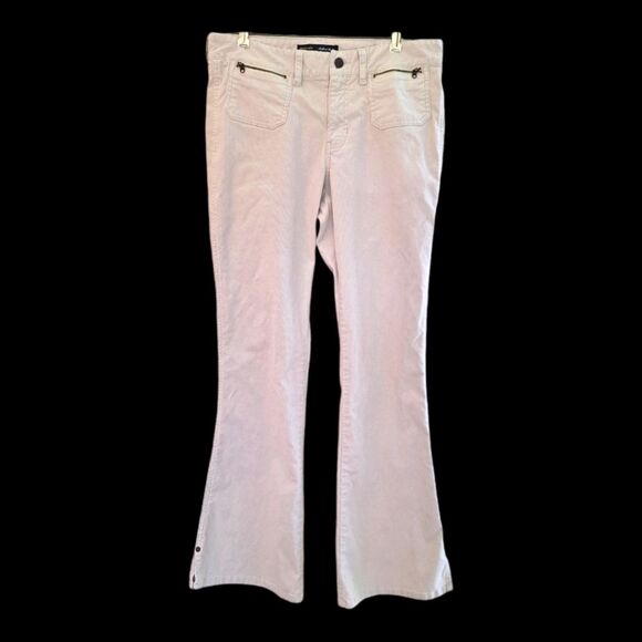 Y2K Abercrombie & Fitch Flared Corduroy Jeans Pants Side Slit Zip Pockets size 8 - Picture 1 of 16